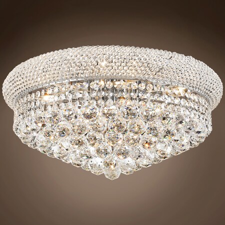 Joshua Marshal Bagel Design 10 Light 20 Chrome Flush Mount w/Clear European Crystals 700999-001